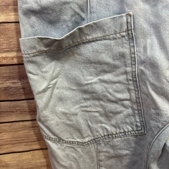 We The Free Light Blue Denim Overalls Relaxed Fit Size Small - Picture 3 of 6